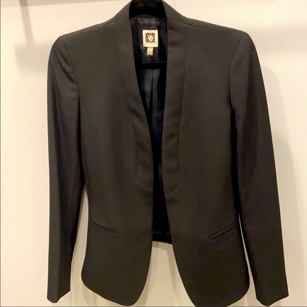 Anne Klein collarless black jacket (XS)